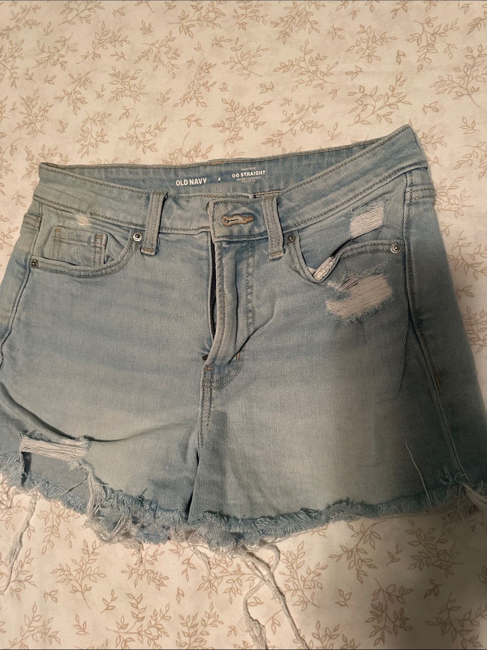 Old Navy Light Wash Distressed Denim Shorts